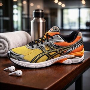 Asics Vibrant Yellow and Orange Sneakers